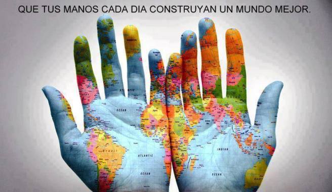 manos el mapa mundi