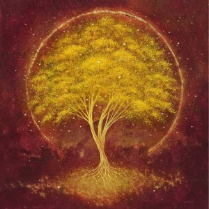 arbol dorado y raices