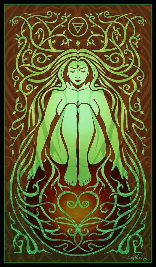 mujer dibujo enraizada